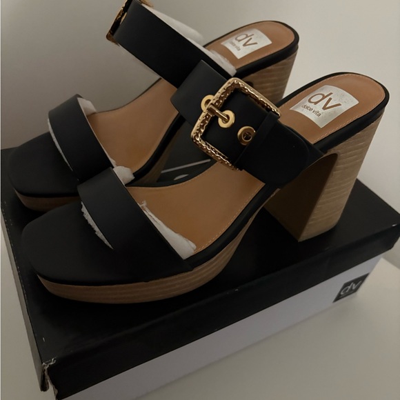 Dolce Vita Shoes - Dolce Vita Black and Tan Platform Mules